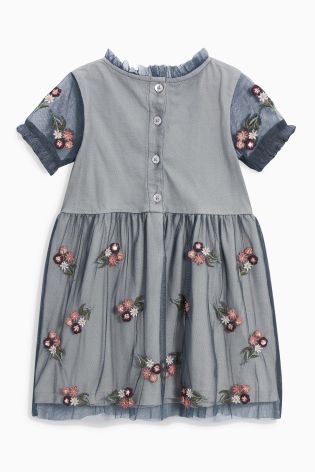 Grey Embellished Dress (3mths-6yrs)